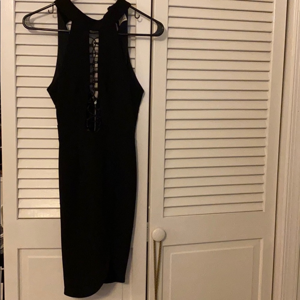 midi black dress NWT